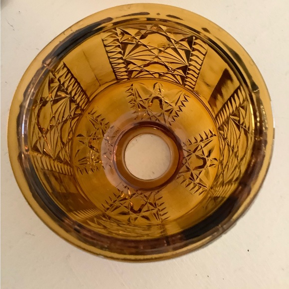 Indiana Glass Stars & Bars Amber Fairy Lamp - Picture 6 of 7